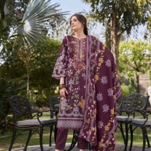 Hive Arts heavy self embroidery cotton suit meterial