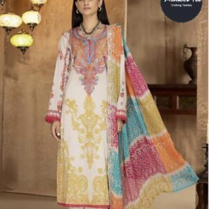 HIVE ART   pure cotton semilawn with multi coloured duppatta for women