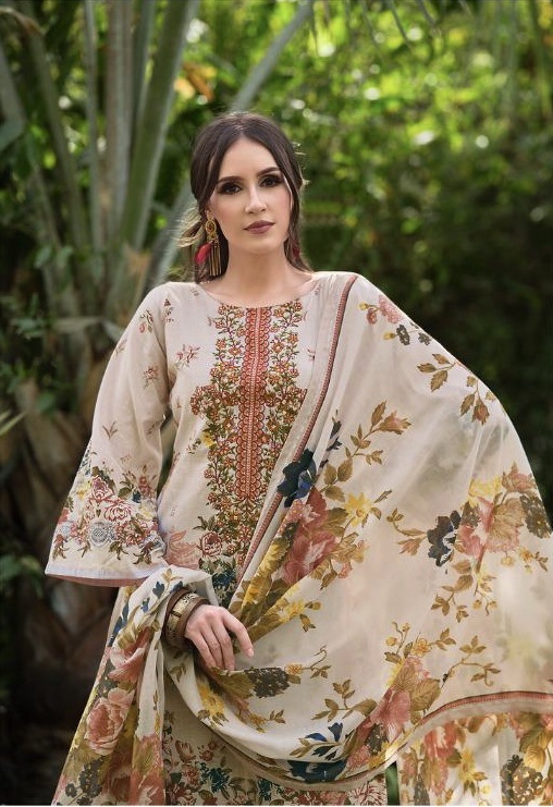 Hive Arts floral printed trendy Pakistani cotton meterial - Image 2