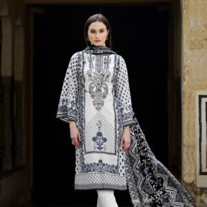 HIVE black&white pakistani pure cotton suit meterial