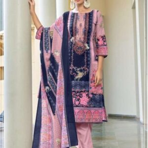 HIVE LAWN COTTON PRINTED BLUE MATERIAL
