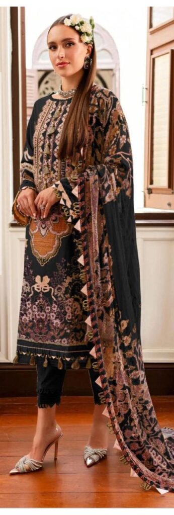 Hive Art black printed ready-made lawn exclusively for women