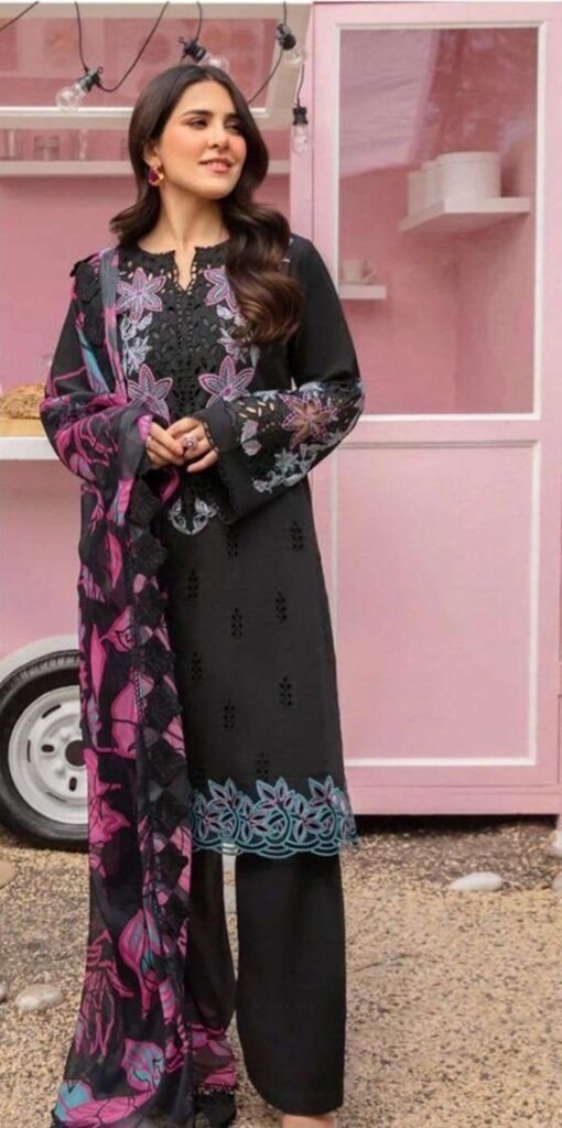 Hive Art black&red Pakistani lawn