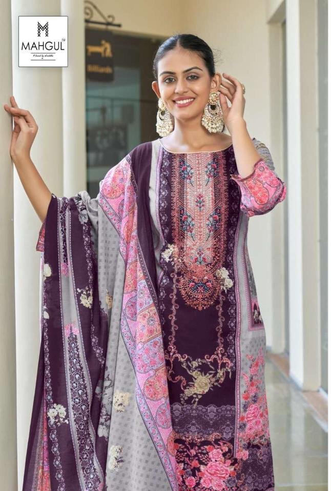 HIVE LAWN cotton printed magenta material - Image 2