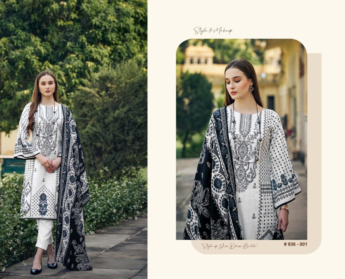Hive Art black and white pakistani semilawn - Image 2