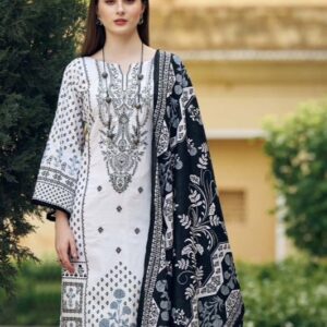 Hive Art black and white pakistani semilawn