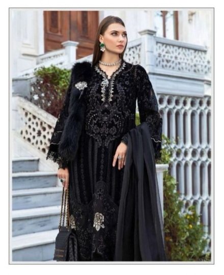 Hive Art Black party wear Pakistani semi lawn - Image 2
