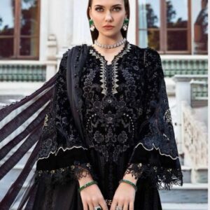 Hive Art Black party wear Pakistani semi lawn