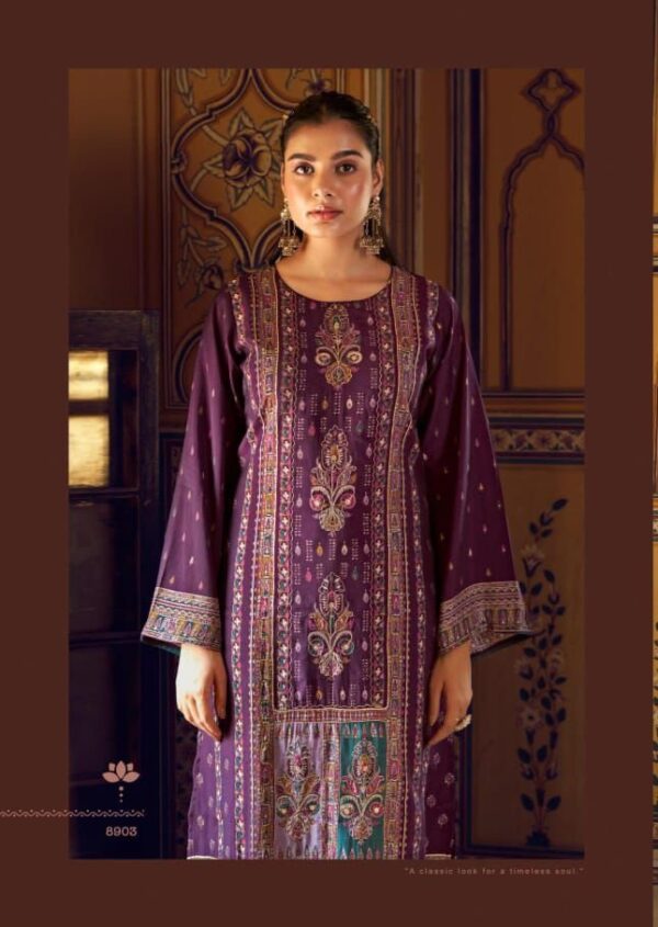 Hive Art grape coloured printed Pakistani semilawn
