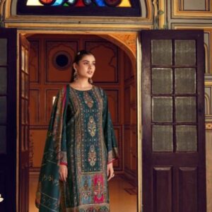 Hive Art Tale blue printed Pakistani semi lawn
