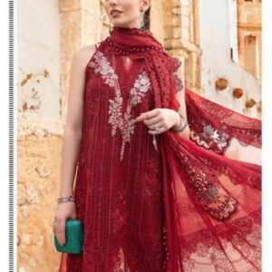 Hive Art red Pakistani semilawn