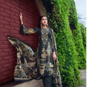 Hive Art Dark green pure cotton Pakistani semilawn
