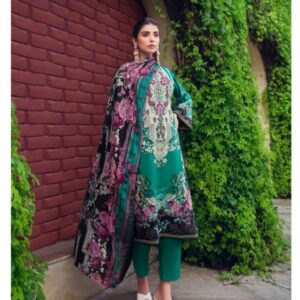 Hive Art green printed semilawn with dupatta