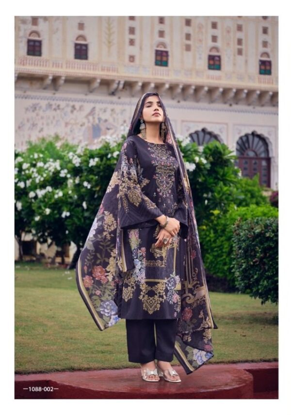 Hive Art grape coloured printed Pakistani semilawn pure cotton