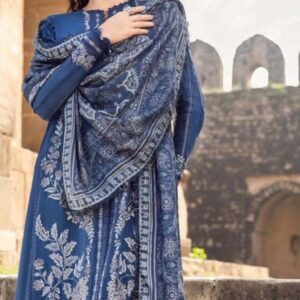 Hive Art Navy blue printed semilawn