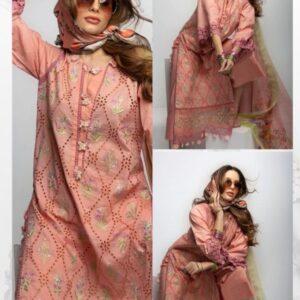 Hive Art peach coloured pakistani semilawn