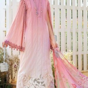 Hive Art pink and white pakistani semilawn