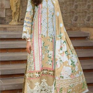 Hive Art yellow and white printed pakistani semilawn